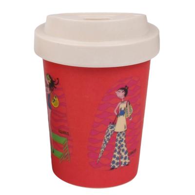 China Sustainable Fashion Reusable Biodegradable Bamboo Fiber Coffee Cup Water Bottle for sale