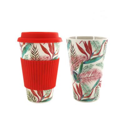 China Viable Hot Sale Silicone Cover Bamboo Fiber Coffee Cup Mug for sale