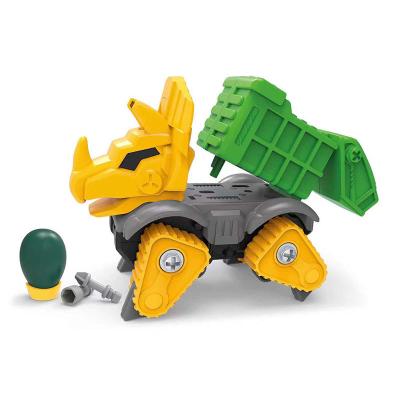 China Large color exquisite Triceratops printing hand toy car dinosaur toy set child boy simulation animal model for sale