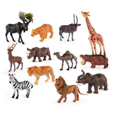 China Exquisite Hand Printing Color Customized Realistic Educational Children's Toy Plastic Animal Set PVC Animal Toy Set for sale