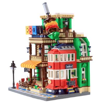 China Toy Wange Construction Model Toys Street Scene Rotisserie ABS Plastic Blocks Toys For Adult Children for sale