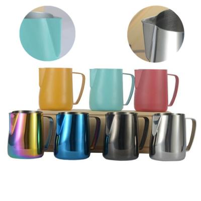 China Hot Selling Flypeak Durable 18/8 Stainless Steel Coffee Tool Milk Frothing Jug Garland Cup Coffee Milk Frothing Cup for sale