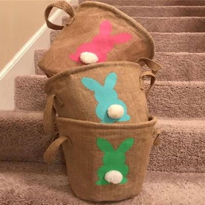 China Wholesale Easter Decor Flypeak Amazon Success 2022 Easter Decoration Products Bucket Easter Bunny Gift Bags for sale