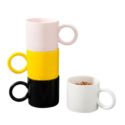 China High Quality Disposable Home Ceramic Cups Custom Drinkware Travel Mug Travel Flypeak Ceramic Coffee Mugs for sale