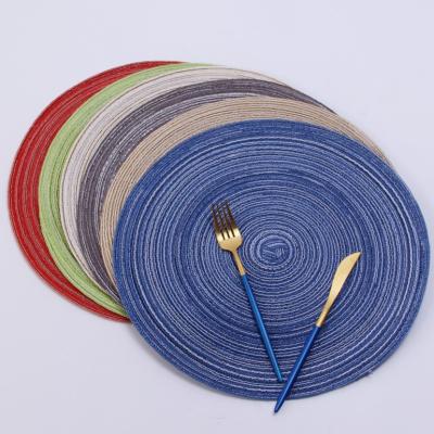 China Flypeak Sustainable Wholesale Nordic Bohemian Natural Round Cotton Woven Place Mat Table Mat Boho Place Mat Dining Table Mat for sale