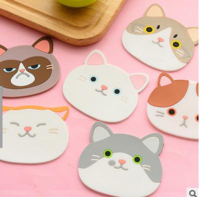 China Flypeak 2021 Viable INS catplacemat dining table mat round table mat silicone natural cute natural place mat for sale