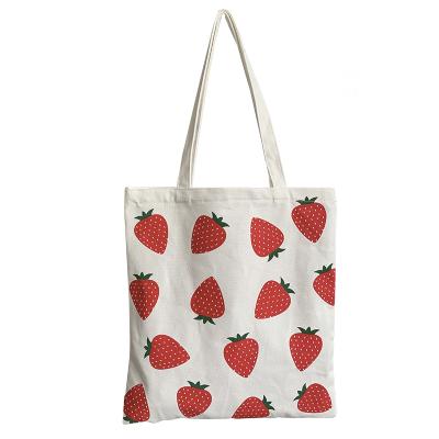 China W&G 2021 New Fruit Canvas Fruit Female Literary Japanese Student Orange Eco-friendly Bag Portable Printing Vest Ins Simple Shoulder Bag for sale