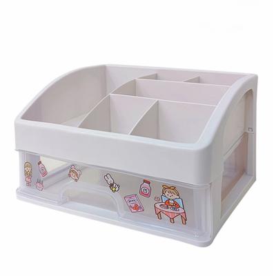 China W&G Stationery Large Capacity Drawer Transparent Type Viable Desk Storage Box Organizer Kawaii Pen Holder School Cute Office for sale