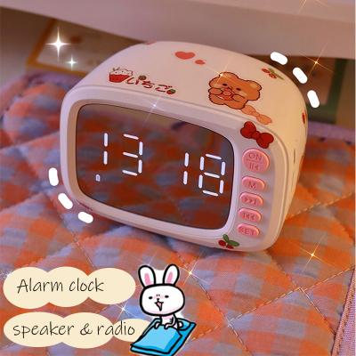 China Korean Creative Wireless Cute Speaker Ornaments Wireless USB Subwoofer Alarm Clock Speaker Filling Desktop Decoration for sale