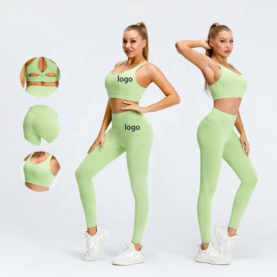 China MOQ Breathable Custom Fitness Yoga Wear Sport Clothing Set Women Compression Yoga Stockings Set Seamless for sale