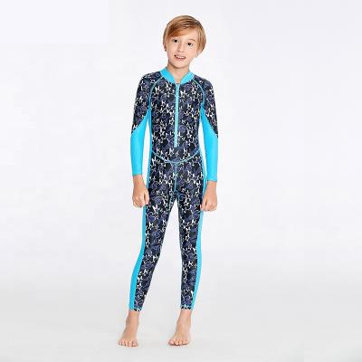 China 2021 New Design Kids Antibacterial One Piece Keep Warm Front Zip Neoprene Kids Boys Wetsuit Swimsuit for sale