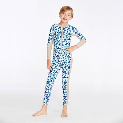 Cina 2021 Antibacterial Front Zipper Shorty Children Baby Colorful Printed Wetsuit in vendita