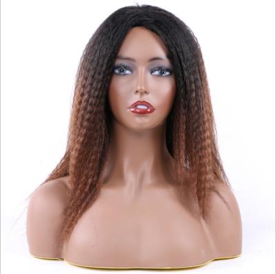 China Wholesale Price Afro Curly Straight Hair Synthetic Lace Front Wigs Popular Yaki Straight Curly Long Straight Hair Wigs for sale