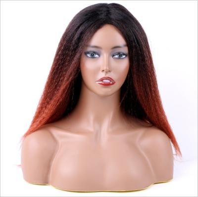 China Wholesale Price Afro Curly Straight Hair Synthetic Lace Front Wigs Popular Yaki Straight Curly Long Straight Hair Wigs for sale