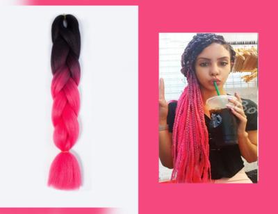 China Wholesale High Temperature Pre Synthetic Ombre Hair Synthetic Fiber Hair Stretch Braiding Braids For African Jumbo Braids 24inch 100g Hair for sale