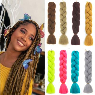 China 2021 wholesales 2021 high temperature hot sale synthetic hair synthetic fiber jumbo braiding hair prestretched ombre braiding hair for sale