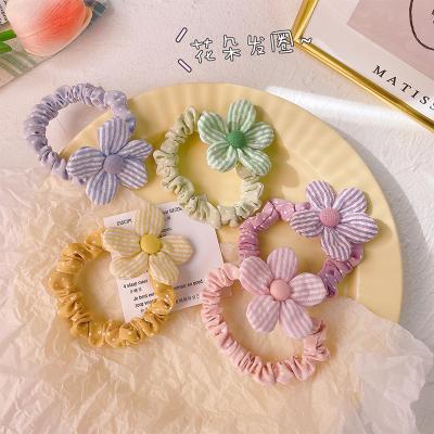 China European and American Style Girls Flower Stripe Elastic Hair Bands Ponytail Holder Scrunchies Child Hair Accessories for sale