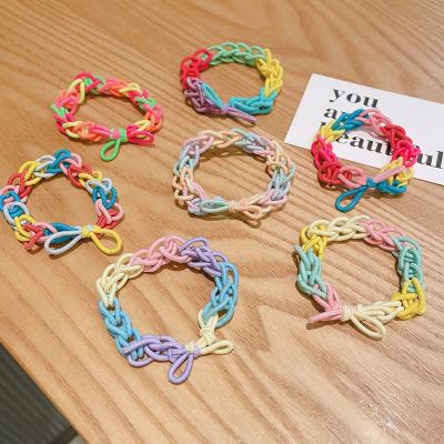 China Bohemia Fashionable Classic Kids Multicolor Fashion Hair Bands Colorful Ponytail Holder Elastic Headwear Hair Bands For Girls for sale