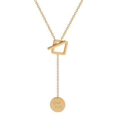 China Simple Women's CLASSIQUE Fashion Necklace 18K Gold Letter Around Brand Pendant Necklace Trendy Stainless Steel Soft Chain for sale