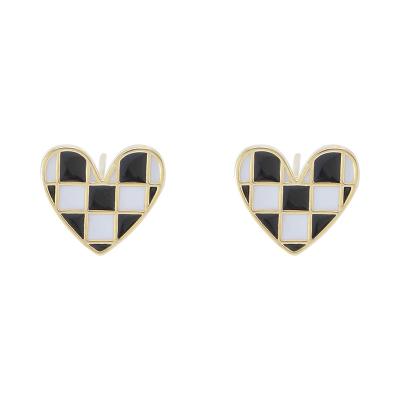 China 2021 CLASSIC Fashion 925 Needle Oil Drip Peach Heart Silver Stud Personalized Earrings For Girl Women for sale