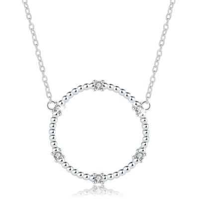 China 925 Sterling Silver Necklace Showfay New Arrival 925 Sterling Silver Zircon Circle Gold Neck Chain Necklaces for sale