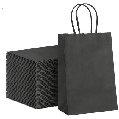 China Recycled Materials Leak Proof Paper Bag Kraft Gift Gift Bags With Handle Assorted Colors Black Brown Printing Paper Bag for sale