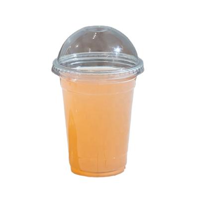 China Disposable Plastic Juice Or Milk Single Wall Tea Cup With Lid Logo U Shape PET Customized Clear Top for sale