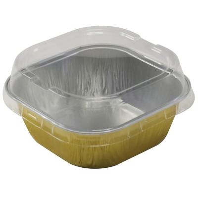 China Food Factory Popular Disposable Colorful Aluminum Foil Food Container With Lid Aluminum Foil Container Plastic Tray for sale