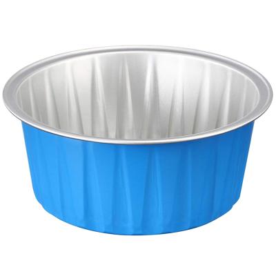 China Food Colored Aluminum Molds Tray Coated Rectangle Aluminum Foil Container For Food for sale