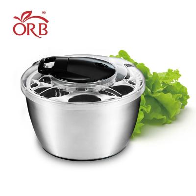 China Sustainable Hand Pull Rope Stainless Steel Manual Salad Spinner for sale