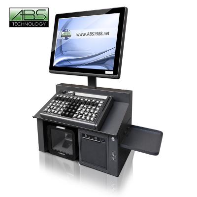 China Large SDK supermarkets use cash register, integrated channel cash register metal body with POS system with printer for sale