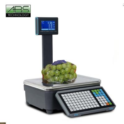 China Weight Function Electronic Balance Scale Barcode Label Printing Scale Digital Weighing Scale For Supermarket for sale