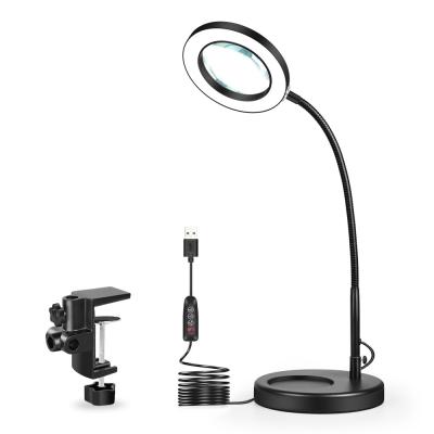 China Amazon MAIXI OEM Factory Table Lamp #SN1B-3B Foldable Heavy Duty Metal Base Swing Arm Bed Side Lamp 6000K Lumens Brightness Light for sale