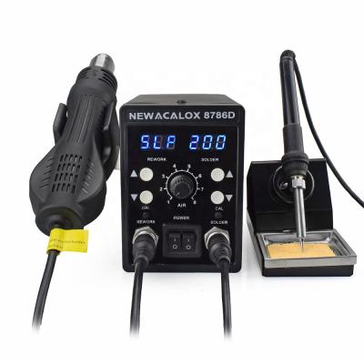 China Maixi Steel 8786D 750W Digital Blue 2 in 1 SMD Rework Station Repair Soldering Iron Set PCB Desoldering Soldering Tool for sale