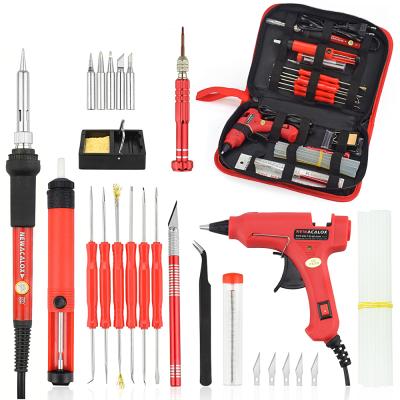 China Amazon Maixi 60w DIY Tools Amazon Maixi 60w Screwdriver Glue Gun Repair Cutting Knife Adjustable Temperature Electric Welding Iron Welding Kit for sale