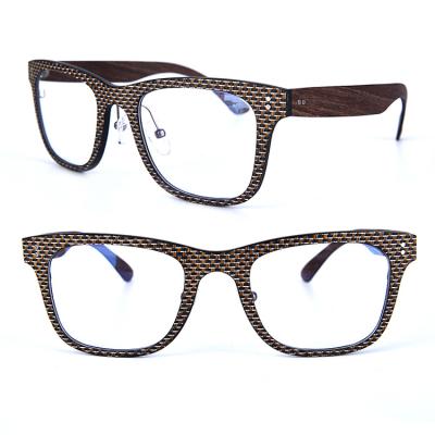 China Spectacle frames 2020 new square luxury vintage YMO carbon fiber optical frames wood optical frames for sale