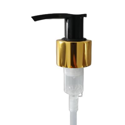 China Spill No No Metal Touch Shampoo Pump Spring Outside Shiny Gold Aluminum Spring Lotion Pump Outer Liquid Soap Pump for sale