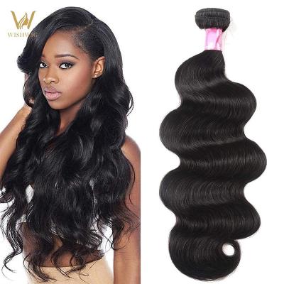 China WISHWIG 10A Body Wave Body Wave Virgin Human Hair Bundles Brazilian Hair Extensions For Black Women for sale