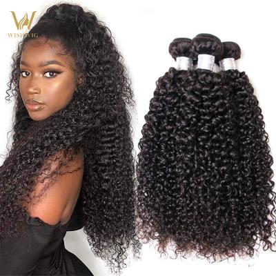 China Jerry Curl WISHWIG 10A Double Weft Jerry Curly Brazilian Human Hair Bundles Virgin Cuticle Aligned Hair For Black Women for sale