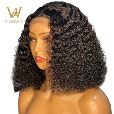 China Kinky Curly Bob Human Hair Wigs Wholesale Price Afro Glueless Color Curl Ombre French Blonde Ombre Closure Women's Kinky Curly Price for sale