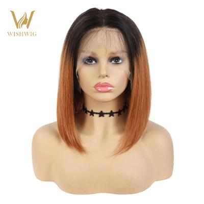 China Brazilian Pre Pluck Weaves Colored Bob Hair Lace Front Wigs Silky Straight Pixie Cut Short Bone Straight For Black Women for sale