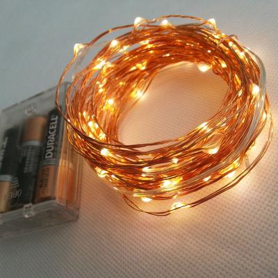 China 10m 100 LEDs Battery Powered Copper Wire LED Strip Light for sale