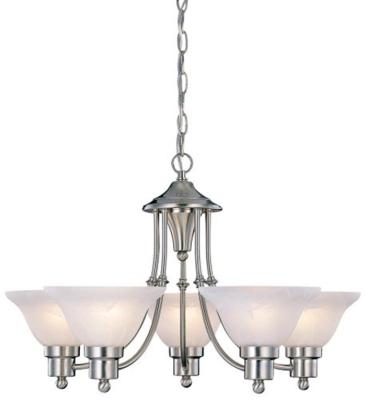 China 5-Light Brushed Nickel LED Chandelier Lights for sale