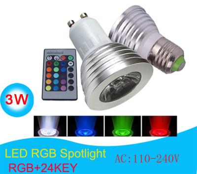 China 3W 16 Color Change LED Bulb Spotlight with IR Remote for sale