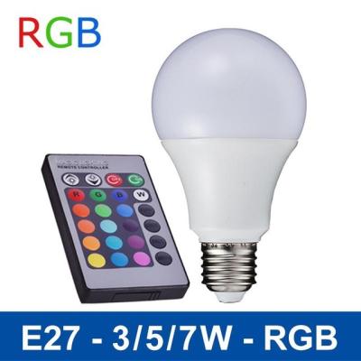 China NEW 110V/220V Remote Control 16 Color Change Lampada E27 3W/5W/7W LED RGB Bulb Light for sale