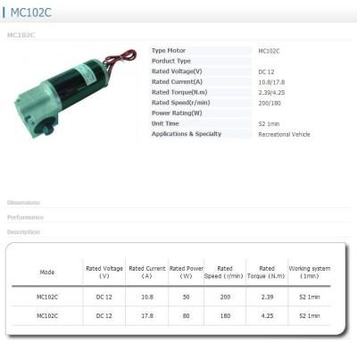 China Gear motor MC102C for sale