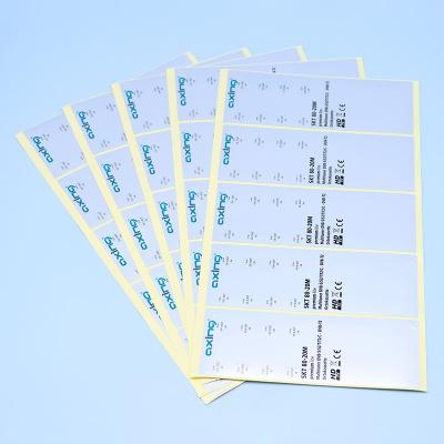 China Custom Printed PVC Waterproof Matte Silver Label Vinyl Rectangle Matte Silver Stickers for sale