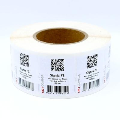 China Barcode Printing White Glossy Waterproof Coated Paper Label For Product Packaging QR Code Anti-Counterfeiting Sticker for sale