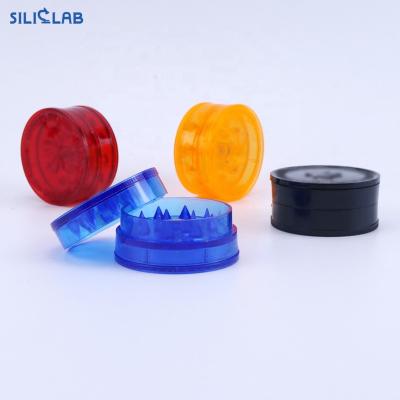 China 59*26mm Portable 2 Layers Compact Plastic Dry Herb Flower Grinder For Smoking Accessories for sale