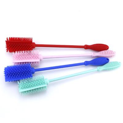 China Long Handle Flexible Silicone Cleaning Bottles Brush Sustainable Cup Cleaner Scrubber for sale